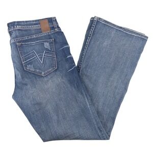 Dear John Women's Size 32 Envy Mid Rise Curvy Bootcut Medium Blue Wash Jeans